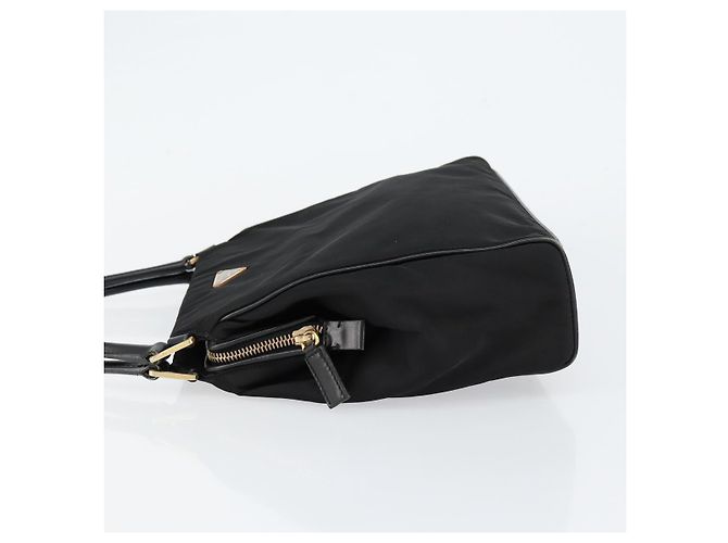 PRADA Borsa a mano in nylon nero e oro Auth 151341 D'oro - vista 4