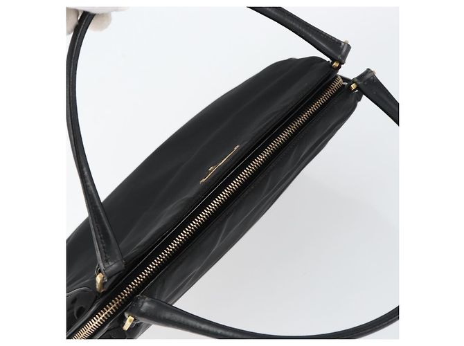 PRADA Borsa a mano in nylon nero e oro Auth 151341 D'oro - vista 6