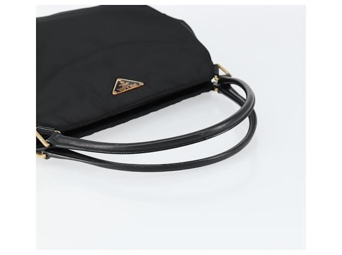 PRADA Borsa a mano in nylon nero e oro Auth 151341 D'oro - vista 7