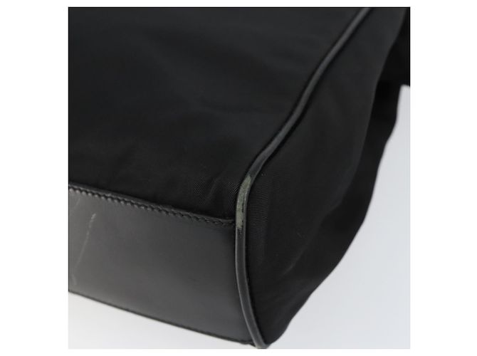 PRADA Borsa a mano in nylon nero e oro Auth 151341 D'oro - vista 9