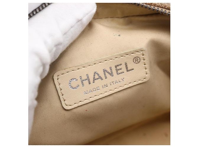 Pochette in pelle CHANEL Paris Biarritz oro CC Auth BA8468 D'oro - vista 10