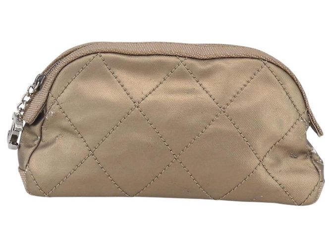 Pochette in pelle CHANEL Paris Biarritz oro CC Auth BA8468 D'oro - vista 13