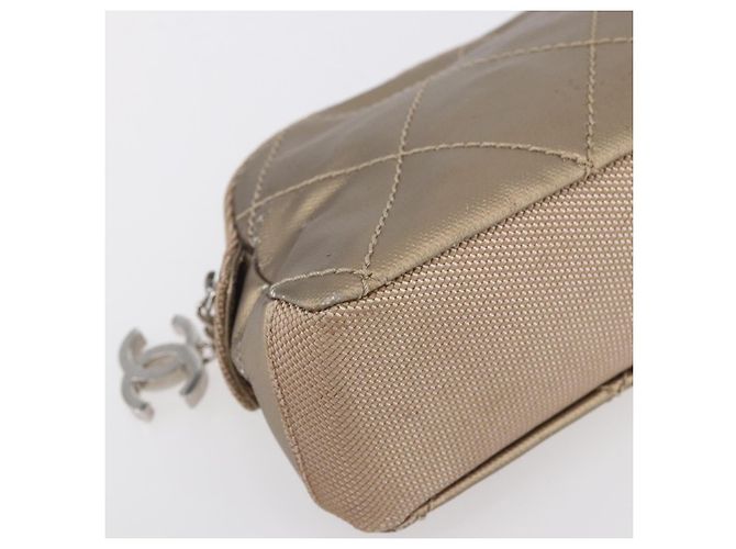 Pochette in pelle CHANEL Paris Biarritz oro CC Auth BA8468 D'oro - vista 15