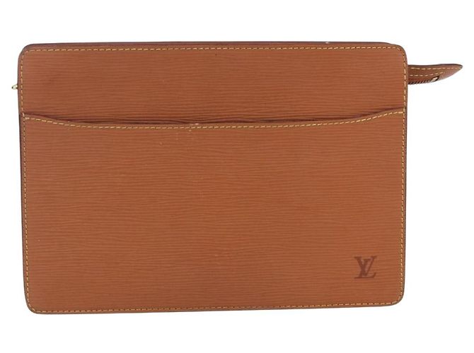 LOUIS VUITTON Pochette Uomo Epi Borsa Marrone Zipangu Oro M52528 LV Auth BA8330 - vista 13