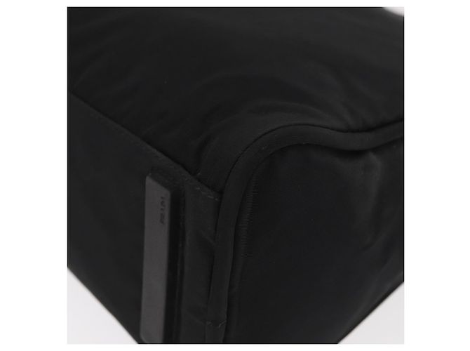 Borsa a mano PRADA in nylon nero argento Auth BA8490 - vista 14