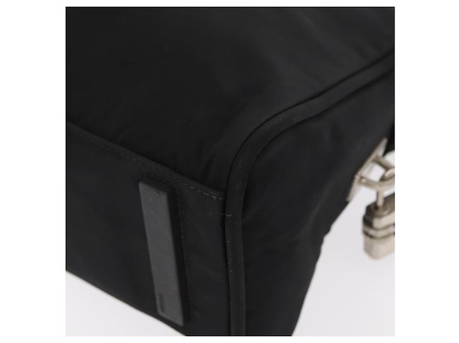 Borsa a mano PRADA in nylon nero argento Auth BA8490 - vista 16