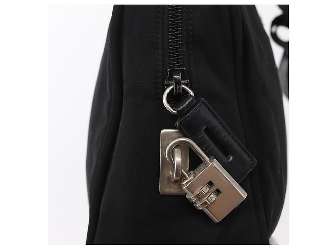 Borsa a mano PRADA in nylon nero argento Auth BA8490 - vista 17