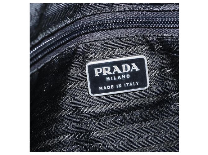 Borsa a mano PRADA in nylon nero argento Auth BA8490 - vista 19