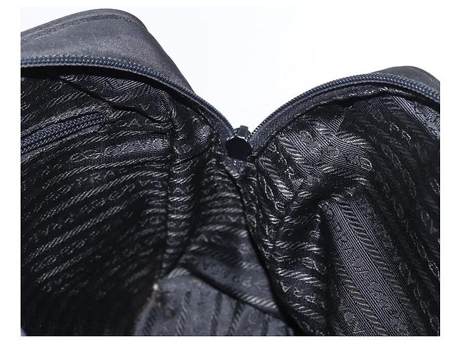 Borsa a mano PRADA in nylon nero argento Auth BA8490 - vista 20
