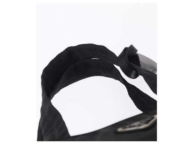Borsa a mano PRADA in nylon nero argento Auth BA8490 - vista 8
