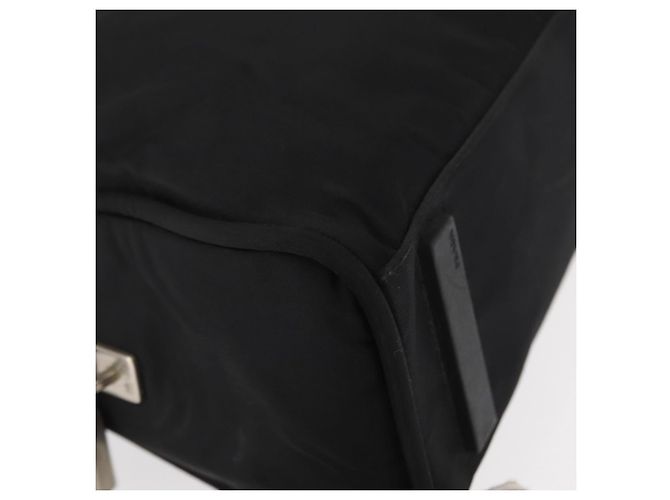 Borsa a mano PRADA in nylon nero argento Auth BA8490 - vista 9