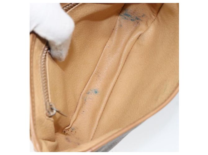 Céline Borsa a Spalla in Tela Macadam CELINE in Pelle PVC Marrone Oro Auth BA8390 D'oro - vista 11