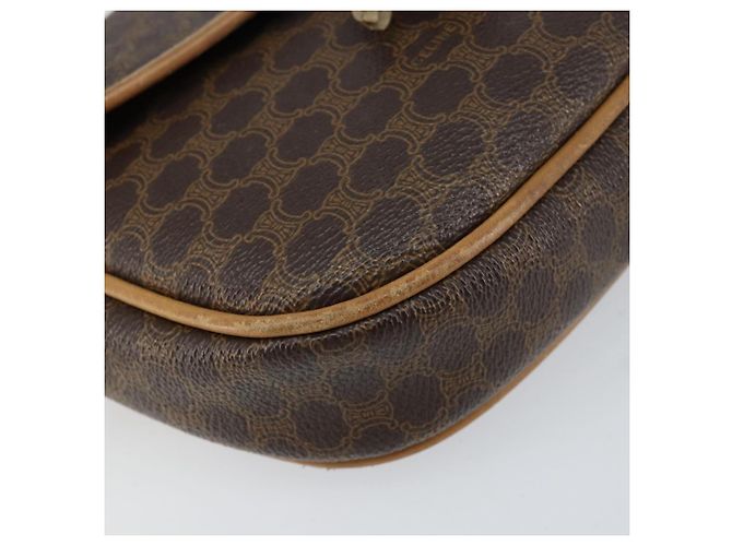 Céline Borsa a Spalla in Tela Macadam CELINE in Pelle PVC Marrone Oro Auth BA8390 D'oro - vista 14