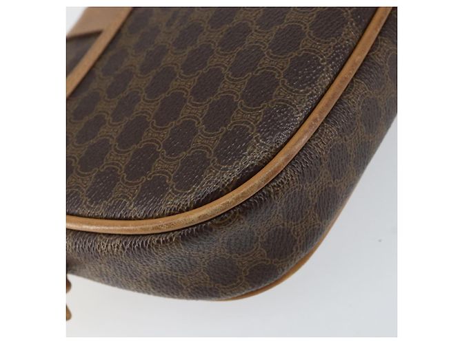 Céline Borsa a Spalla in Tela Macadam CELINE in Pelle PVC Marrone Oro Auth BA8390 D'oro - vista 16