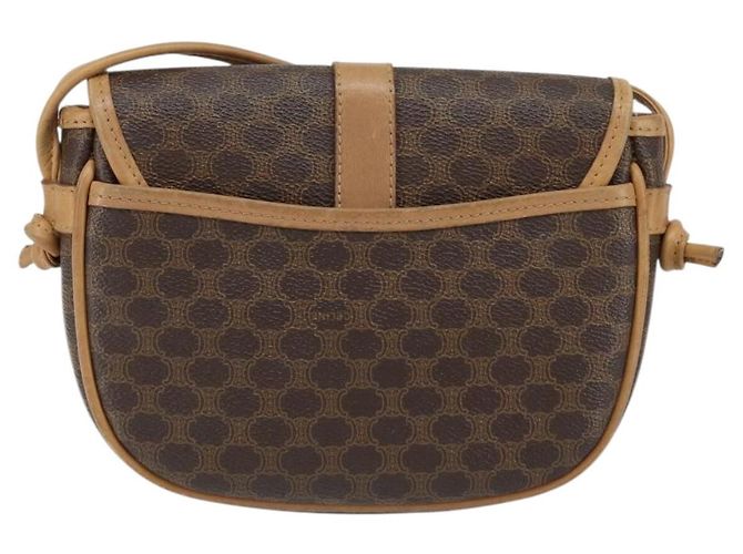 Céline Borsa a Spalla in Tela Macadam CELINE in Pelle PVC Marrone Oro Auth BA8390 D'oro - vista 2