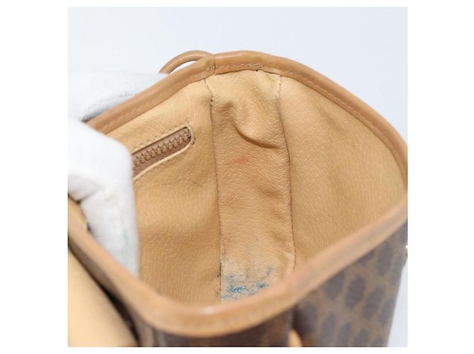 Céline Borsa a Spalla in Tela Macadam CELINE in Pelle PVC Marrone Oro Auth BA8390 D'oro - vista 20