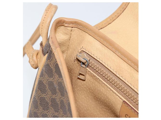 Céline Borsa a Spalla in Tela Macadam CELINE in Pelle PVC Marrone Oro Auth BA8390 D'oro - vista 22