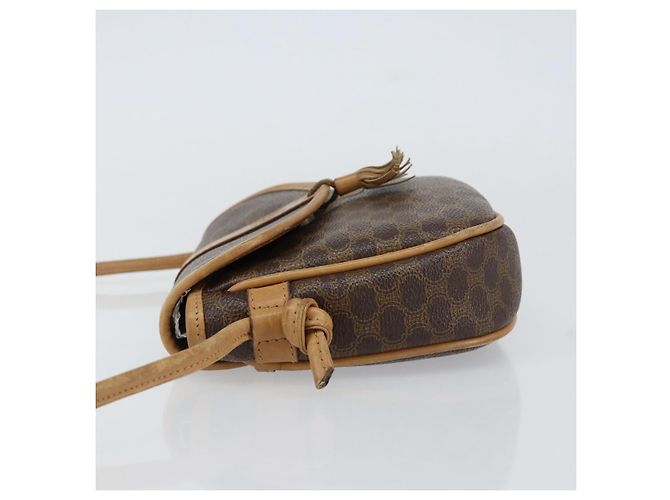 Céline Borsa a Spalla in Tela Macadam CELINE in Pelle PVC Marrone Oro Auth BA8390 D'oro - vista 4