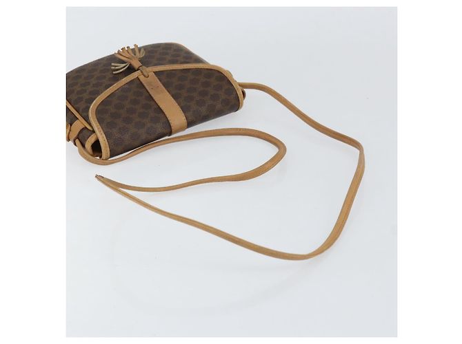 Céline Borsa a Spalla in Tela Macadam CELINE in Pelle PVC Marrone Oro Auth BA8390 D'oro - vista 7