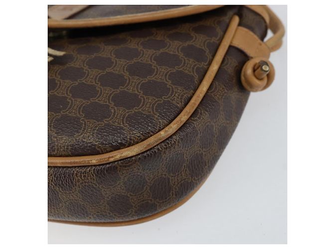 Céline Borsa a Spalla in Tela Macadam CELINE in Pelle PVC Marrone Oro Auth BA8390 D'oro - vista 9
