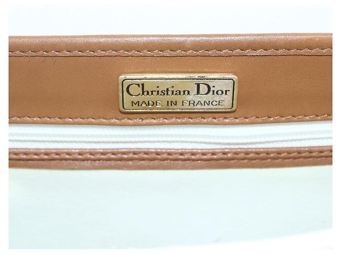 Borsa a Spalla Christian Dior in Pelle Bianca e Oro Auth BA8403 Bianco D'oro - vista 11