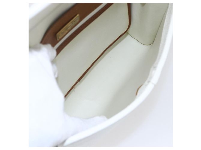 Borsa a Spalla Christian Dior in Pelle Bianca e Oro Auth BA8403 Bianco D'oro - vista 12