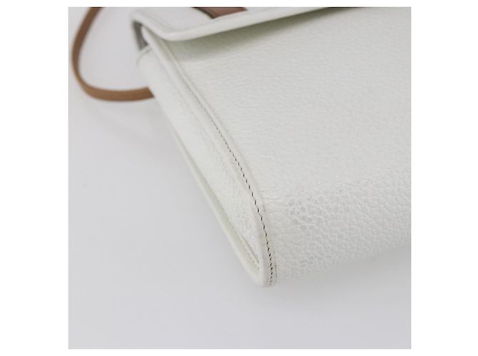 Borsa a Spalla Christian Dior in Pelle Bianca e Oro Auth BA8403 Bianco D'oro - vista 14