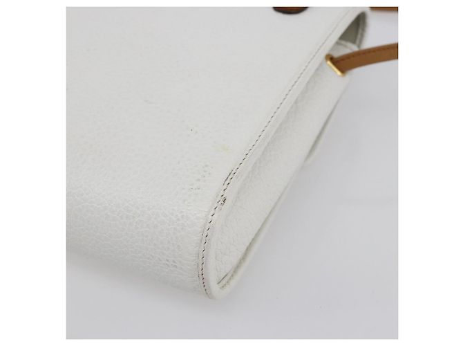 Borsa a Spalla Christian Dior in Pelle Bianca e Oro Auth BA8403 Bianco D'oro - vista 15