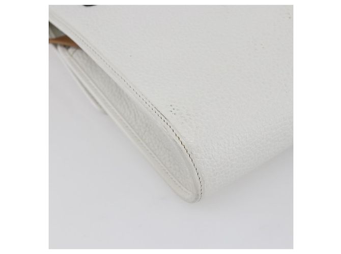 Borsa a Spalla Christian Dior in Pelle Bianca e Oro Auth BA8403 Bianco D'oro - vista 16