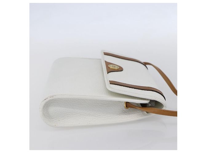 Borsa a Spalla Christian Dior in Pelle Bianca e Oro Auth BA8403 Bianco D'oro - vista 4