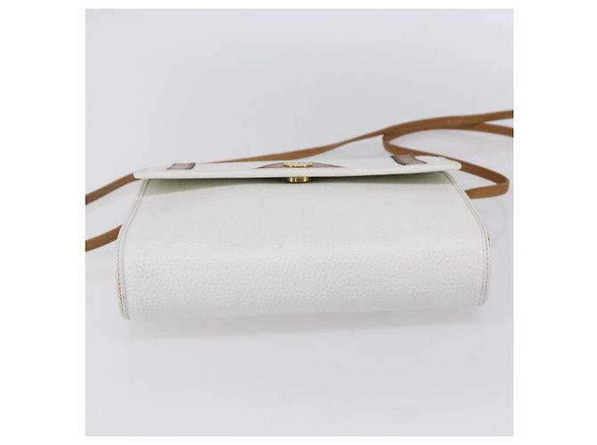 Borsa a Spalla Christian Dior in Pelle Bianca e Oro Auth BA8403 Bianco D'oro - vista 5