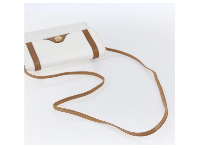 Borsa a Spalla Christian Dior in Pelle Bianca e Oro Auth BA8403 Bianco D'oro - vista 7