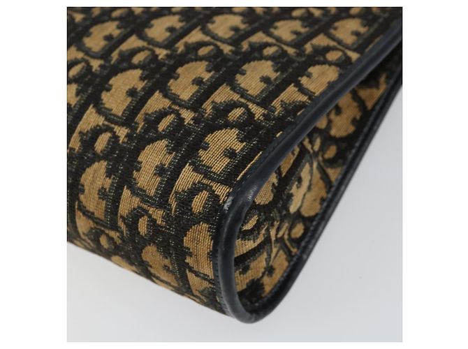 Borsa a Spalla in Tela Trotter Christian Dior Blu Navy Oro Auth 154328 D'oro - vista 15