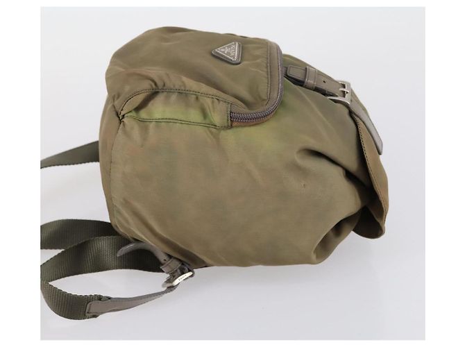 PRADA Borsa a Mano Nylon 2 Set Rosso Khaki Auth mr1528 Cachi - vista 12
