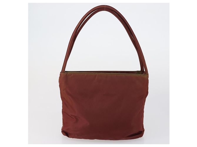 PRADA Borsa a Mano Nylon 2 Set Rosso Khaki Auth mr1528 Cachi - vista 3