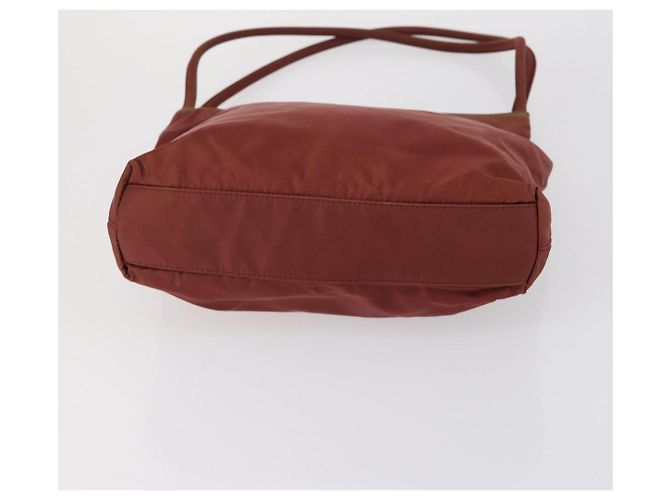 PRADA Borsa a Mano Nylon 2 Set Rosso Khaki Auth mr1528 Cachi - vista 7