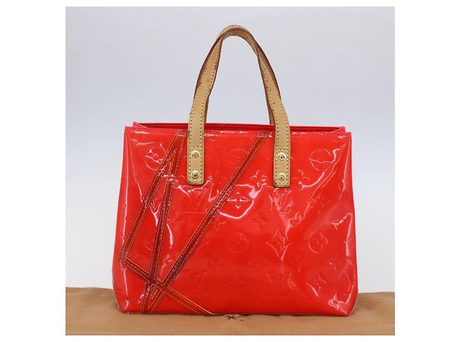 LOUIS VUITTON Borsa Reade PM Monogram Vernis Fluo Rosa Arancio M91903 Auth BA8337 Arancione - vista 12