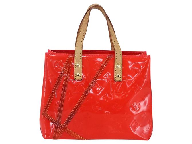 LOUIS VUITTON Borsa Reade PM Monogram Vernis Fluo Rosa Arancio M91903 Auth BA8337 Arancione - vista 13