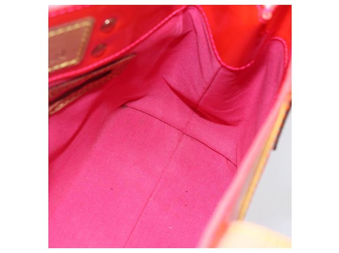 LOUIS VUITTON Borsa Reade PM Monogram Vernis Fluo Rosa Arancio M91903 Auth BA8337 Arancione - vista 18
