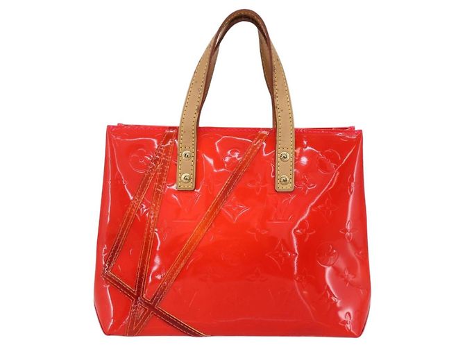 LOUIS VUITTON Borsa Reade PM Monogram Vernis Fluo Rosa Arancio M91903 Auth BA8337 Arancione - vista 2