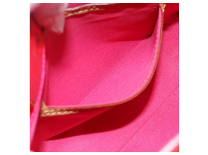 LOUIS VUITTON Borsa Reade PM Monogram Vernis Fluo Rosa Arancio M91903 Auth BA8337 Arancione - vista 20
