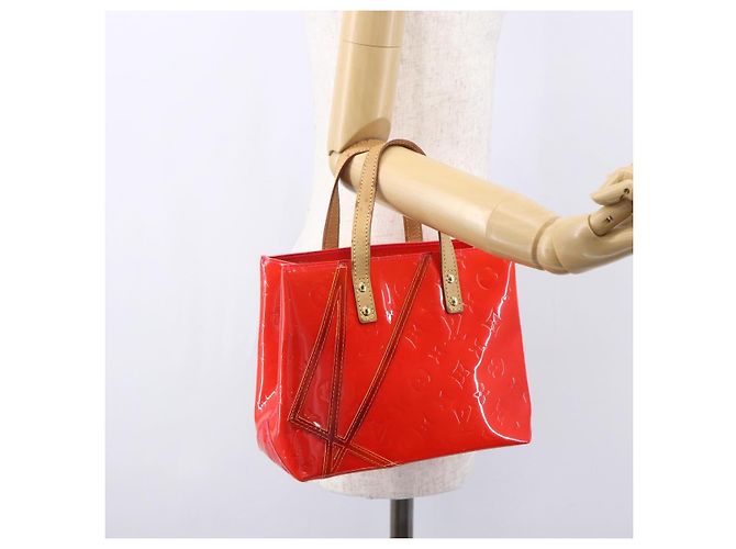 LOUIS VUITTON Borsa Reade PM Monogram Vernis Fluo Rosa Arancio M91903 Auth BA8337 Arancione - vista 21