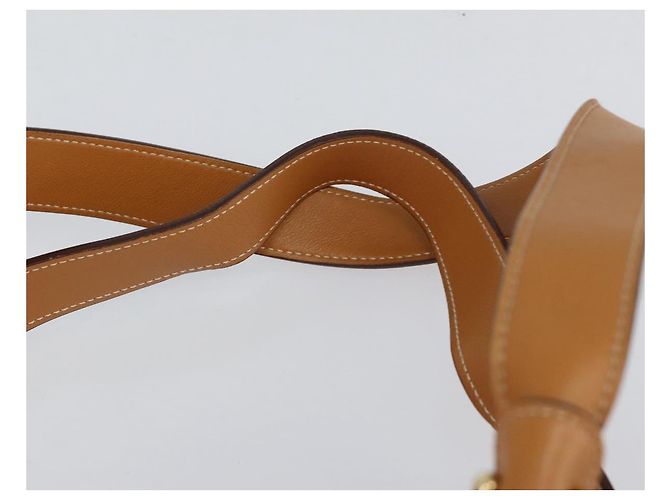 Salvatore Ferragamo Borsa a Spalla Gancini in PVC Pelle Arancione Oro Auth ka357 D'oro - vista 14