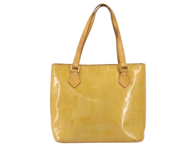 LOUIS VUITTON Borsa a Mano Monogram Vernis Houston Beige M91004 LV Auth ka279 - vista 13