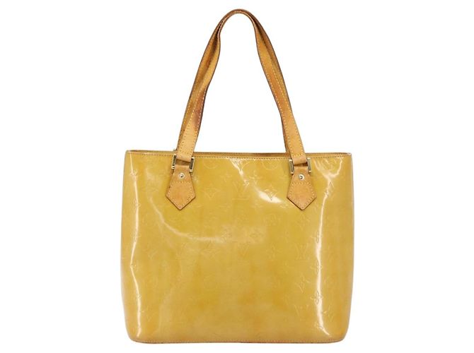 LOUIS VUITTON Borsa a Mano Monogram Vernis Houston Beige M91004 LV Auth ka279 - vista 2