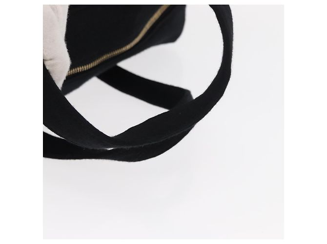 CHANEL Choco Bar Handtasche aus Baumwolle Schwarz Gold CC Auth ka339 Golden - Ansicht 9