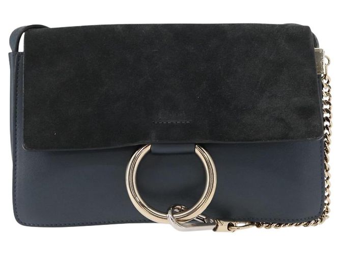 Chloé Borsa a Spalla Chloe Fay in Pelle Scamosciata Verde Oro Auth gh1351 D'oro - vista 13