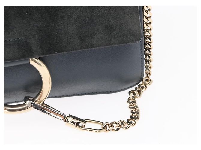 Chloé Borsa a Spalla Chloe Fay in Pelle Scamosciata Verde Oro Auth gh1351 D'oro - vista 18