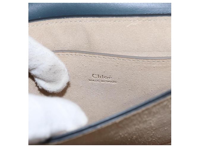 Chloé Borsa a Spalla Chloe Fay in Pelle Scamosciata Verde Oro Auth gh1351 D'oro - vista 20