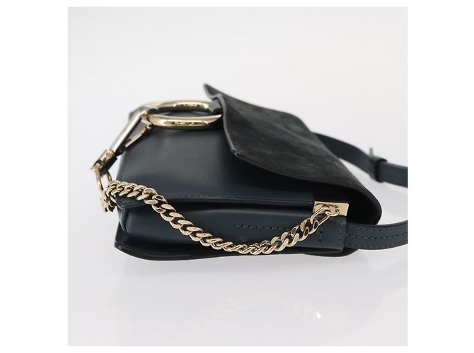 Chloé Borsa a Spalla Chloe Fay in Pelle Scamosciata Verde Oro Auth gh1351 D'oro - vista 3